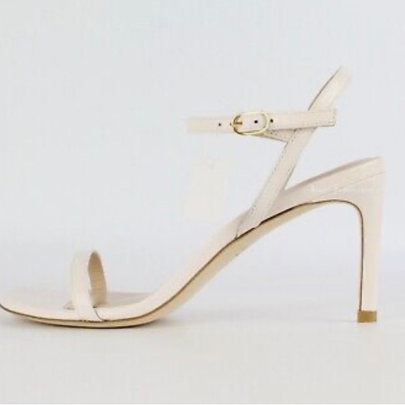 New Stuart Weitzman New Kassidy Heeled Sandal Color:Seashell 8.5 B Medium Width - Picture 5 of 17